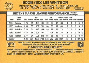 1989 Donruss #229 Ed Whitson Back