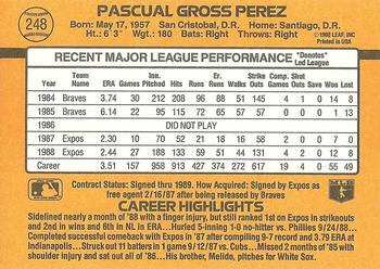 1989 Donruss #248 Pascual Perez Back