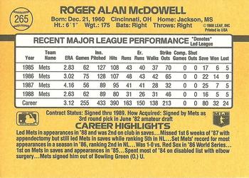 1989 Donruss #265 Roger McDowell Back