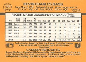 1989 Donruss #325 Kevin Bass Back