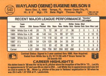 1989 Donruss #540 Gene Nelson Back
