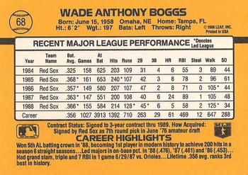 1989 Donruss #68 Wade Boggs Back