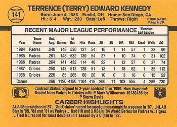 1989 Donruss #141 Terry Kennedy Back