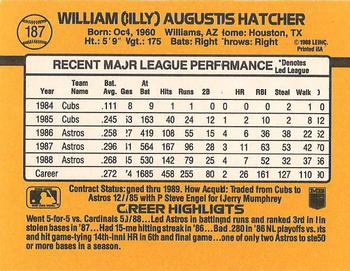 1989 Donruss #187 Billy Hatcher Back