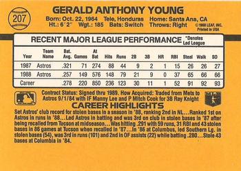 1989 Donruss #207 Gerald Young Back