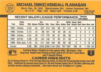 1989 Donruss #324 Mike Flanagan Back