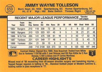 1989 Donruss #659 Wayne Tolleson Back