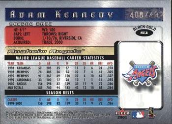 2001 Fleer Futures - Black Gold #51 Adam Kennedy  Back