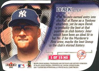 2001 Fleer Game Time - New Order #1 NO Derek Jeter  Back