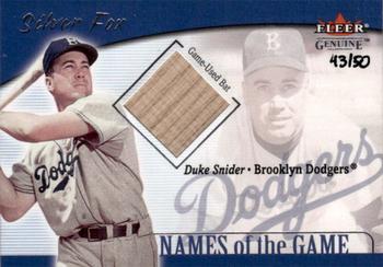 2001 Fleer Genuine - Names of the Game #NNO Duke Snider Front