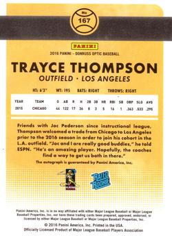 2016 Donruss Optic #167 Trayce Thompson Back