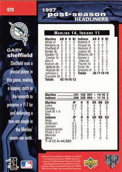 1998 Upper Deck #428 Gary Sheffield Back