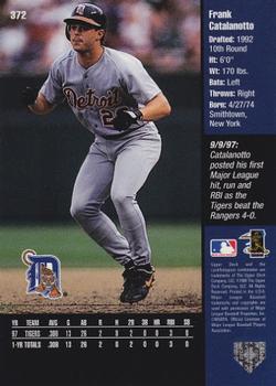 1998 Upper Deck #372 Frank Catalanotto Back