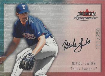 2001 Fleer Premium - Autographics Silver #NNO Mike Lamb Front
