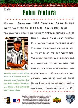 1998 Upper Deck - 10th Anniversary Preview #32 Robin Ventura Back