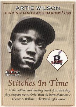 2001 Fleer Tradition - Stitches in Time #24 ST Artie Wilson Front