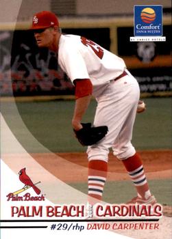 2010 Grandstand Palm Beach Cardinals #NNO David Carpenter Front