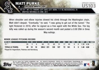 2016 Topps Update #US103 Matt Purke Back