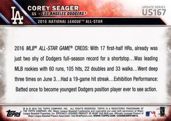 2016 Topps Update #US167 Corey Seager Back