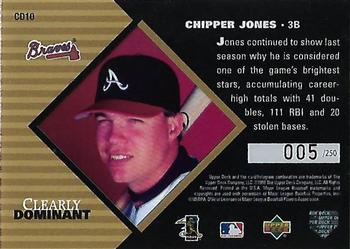 1998 Upper Deck - Clearly Dominant #CD10 Chipper Jones Back