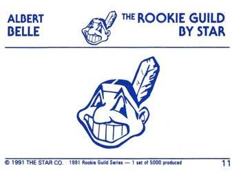 1991 Star The Rookie Guild #11 Albert Belle Back