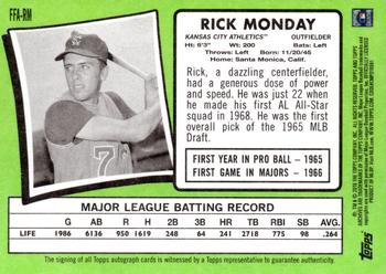 2016 Topps Archives - Fan Favorite Autographs #FFA-RM Rick Monday Back