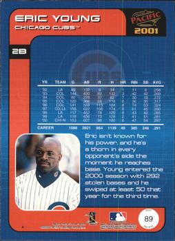 2001 Pacific - Premiere Date #89 Eric Young  Back