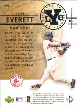 2001 SP Game Bat - Lumber Yard #Y3 Carl Everett  Back