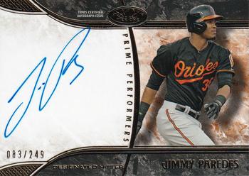 2016 Topps Tier One - Prime Performer Autographs #PP-JPA Jimmy Paredes Front