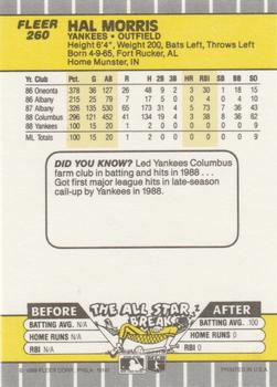 1989 Fleer #260 Hal Morris Back