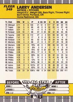 1989 Fleer #349 Larry Andersen Back