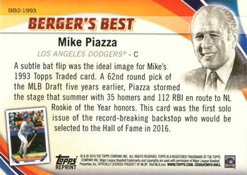 2016 Topps - Berger's Best (Series 2) #BB2-1993 Mike Piazza Back