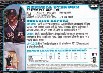 1999 Bowman Chrome #218 Dernell Stenson Back