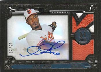 2016 Topps Museum Collection - Signature Swatches Dual Relic Autographs Gold #SSD-AJO Adam Jones Front