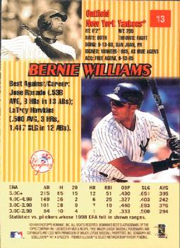 1999 Bowman's Best #13 Bernie Williams Back