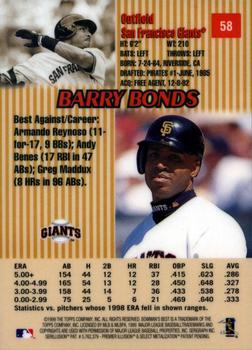1999 Bowman's Best #58 Barry Bonds Back