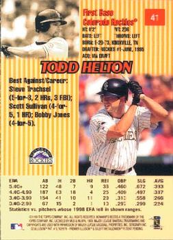 1999 Bowman's Best #41 Todd Helton Back