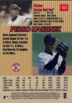 1999 Bowman's Best - Refractors #53 Pedro Martinez  Back