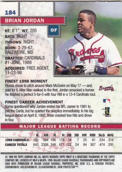 1999 Finest #184 Brian Jordan Back