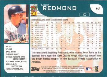 2001 Topps - Limited #14 Mike Redmond  Back