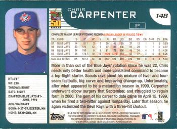 2001 Topps - Limited #148 Chris Carpenter  Back