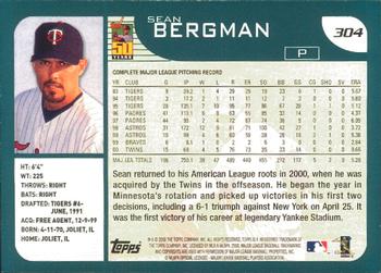 2001 Topps - Limited #304 Sean Bergman  Back