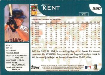 2001 Topps - Limited #550 Jeff Kent  Back