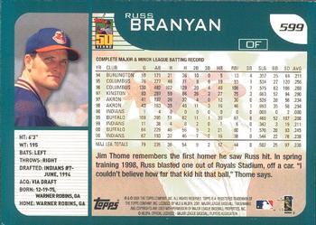 2001 Topps - Limited #599 Russell Branyan  Back