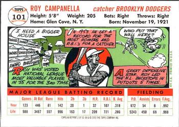 2001 Topps - Through the Years Reprints #2 Roy Campanella Back