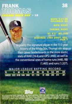 2016 Stadium Club - Gold Foil #38 Frank Thomas Back