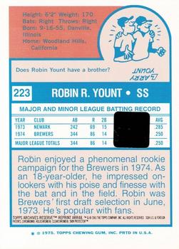 2001 Topps Archives Reserve - Rookie Reprint Relics #ARR48 Robin Yount Back