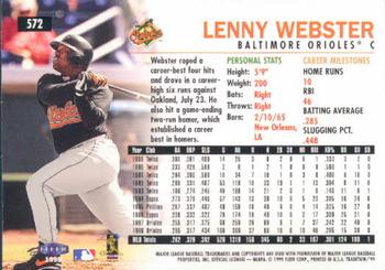 1999 Fleer Tradition #572 Lenny Webster Back