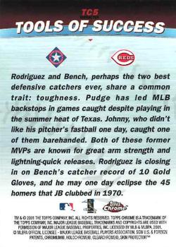 2001 Topps Chrome - Combos Refractors #TC5 Tools of Success (Ivan Rodriguez / Johnny Bench)  Back