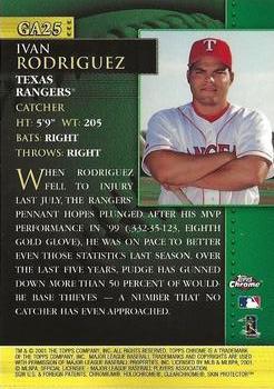 2001 Topps Chrome - Golden Anniversary #GA25 Ivan Rodriguez  Back